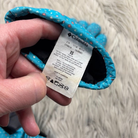 Columbia Kids' Youth XS Core Gloves BlueGeyser Sparkler Print Snow Winter - Picture 3 of 3